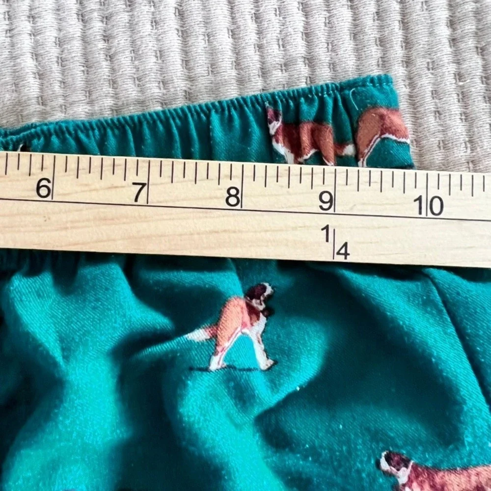 Crewcuts Boys Girls Teal Green Saint Bernard Dog Print‎ Pajama Pants Size S 6-7